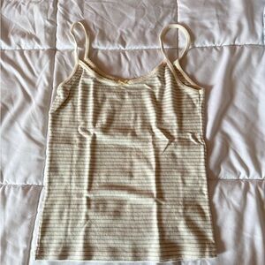 Brandy Melville John Galt striped Cream Tank Top